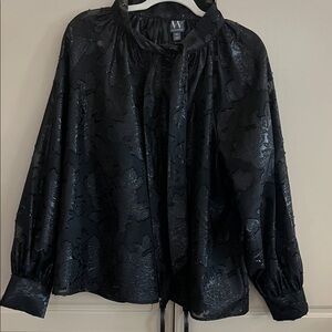Worthington Black Floral Blouse